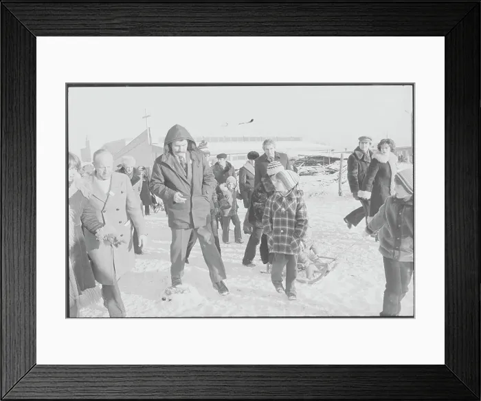 Framed Print : Lech Walesa and Family After Church Service Framed Print : Lech Walesa and Family After Church Service
