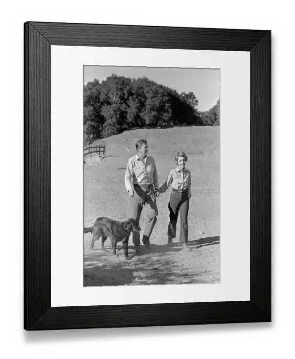 Framed Print : Ronald Reagan and Wife with Dog Framed Print : Ronald Reagan and Wife with Dog