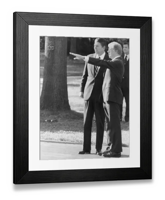 Framed Print : Jimmy Carter Pointing Out Sights to Ronald Reagan Framed Print : Jimmy Carter Pointing Out Sights to Ronald Reagan