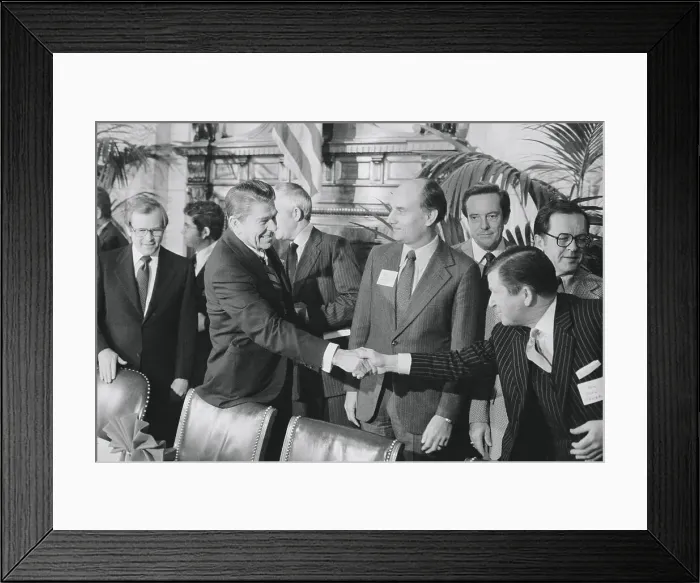 Framed Print : Ronald Reagan Arriving for Republican Luncheon