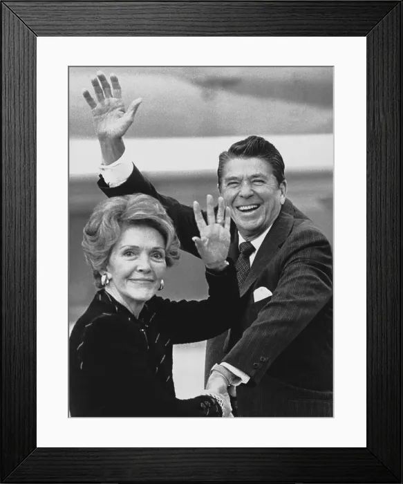 Framed Print : Ronald and Nancy Reagan Waving Framed Print : Ronald and Nancy Reagan Waving