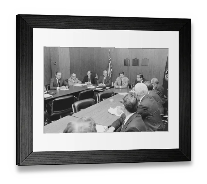Framed Print : Ronald Reagan Meeting with Advisers Framed Print : Ronald Reagan Meeting with Advisers