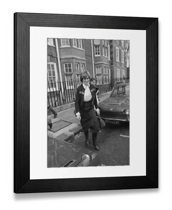 Framed Print : Lady Diana Walking on Sidewalk Framed Print : Lady Diana Walking on Sidewalk