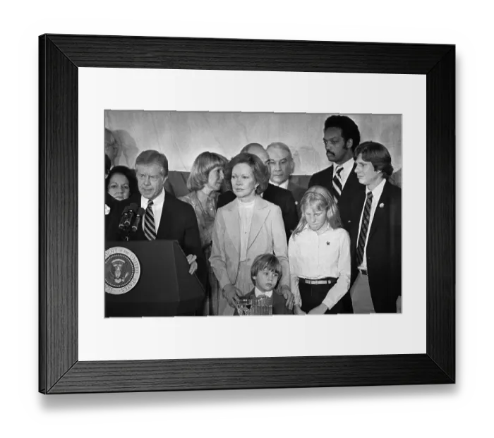 Framed Print : Jimmy Carter with Family Concedes Presidency Framed Print : Jimmy Carter with Family Concedes Presidency