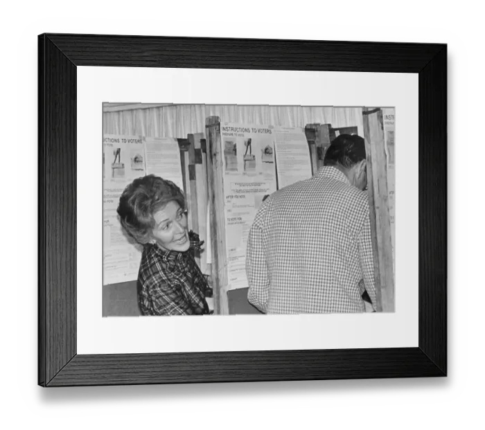 Framed Print : Ronald Reagan Voting Framed Print : Ronald Reagan Voting