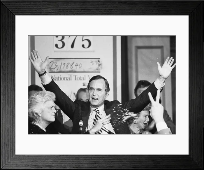 Framed Print : George Bush Celebrating Election as Vice President Framed Print : George Bush Celebrating Election as Vice President