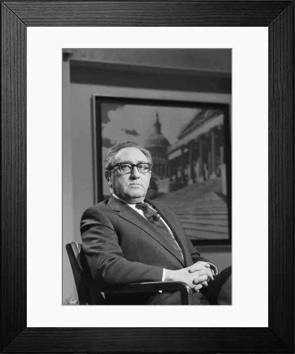 Framed Print : Kissinger On Hand For Tv Appearance Framed Print : Kissinger On Hand For Tv Appearance