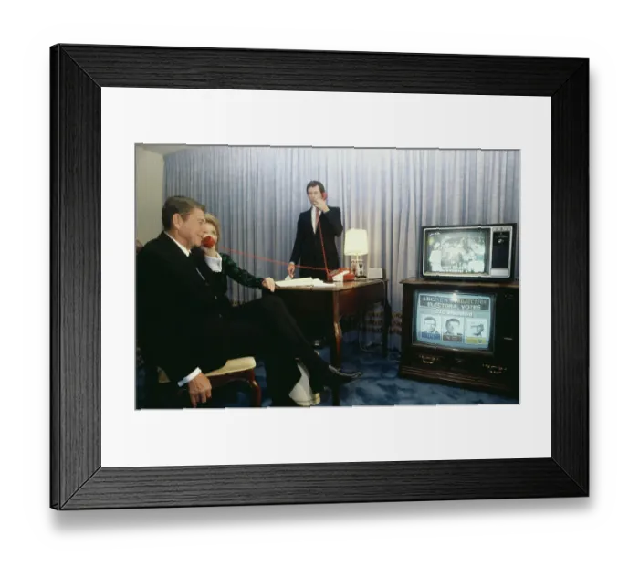 Framed Print : Ronald Reagan Talking on Telephone Framed Print : Ronald Reagan Talking on Telephone
