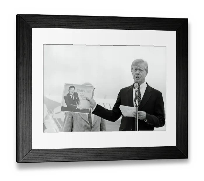 Framed Print : Jimmy Carter Holding a Ronald Reagan Album Framed Print : Jimmy Carter Holding a Ronald Reagan Album