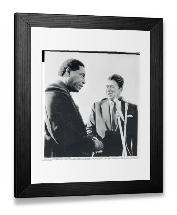 Framed Print : Ronald Reagan and Charles Evers Shaking Hands Framed Print : Ronald Reagan and Charles Evers Shaking Hands