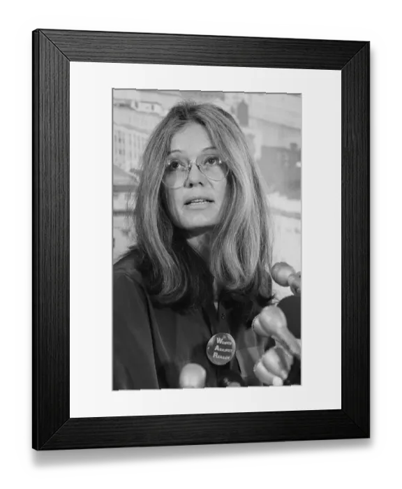 Framed Print : Gloria Steinem at a Press Conference