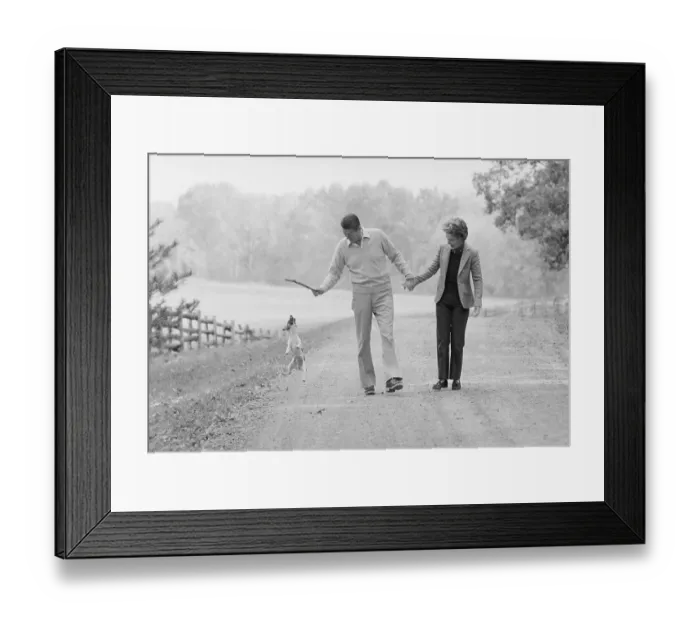 Framed Print : Ronald Reagan Strolling with His Wife Framed Print : Ronald Reagan Strolling with His Wife