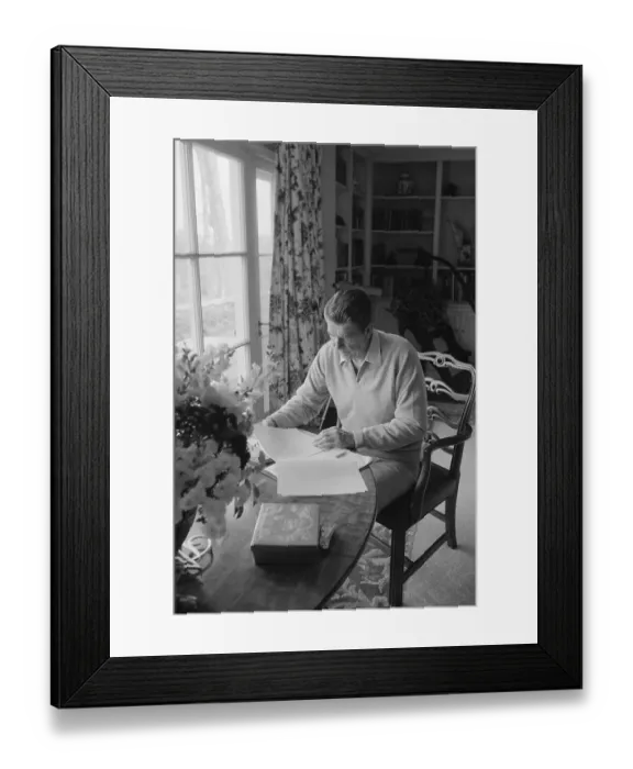 Framed Print : Reagan Working in His Study Framed Print : Reagan Working in His Study