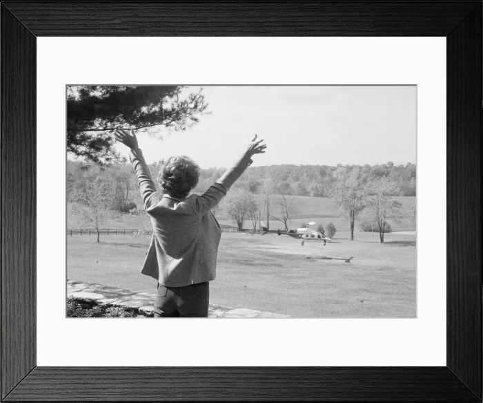 Framed Print : Nancy Reagan Raising Her Arms Framed Print : Nancy Reagan Raising Her Arms