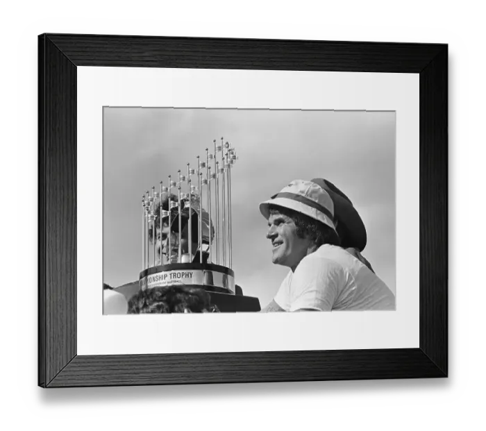 Framed Print : Pete Rose Smiling, Looking At Trophy Framed Print : Pete Rose Smiling, Looking At Trophy