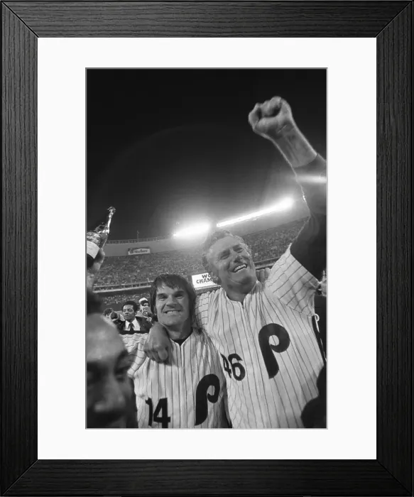 Framed Print : Dallas Green Hugging Pete Rose Framed Print : Dallas Green Hugging Pete Rose