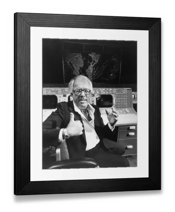 Framed Print : Author Ray Bradbury in Control Room Framed Print : Author Ray Bradbury in Control Room