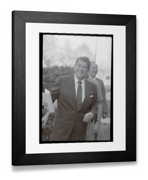 Framed Print : Ronald Reagan Pausing for Camera Framed Print : Ronald Reagan Pausing for Camera