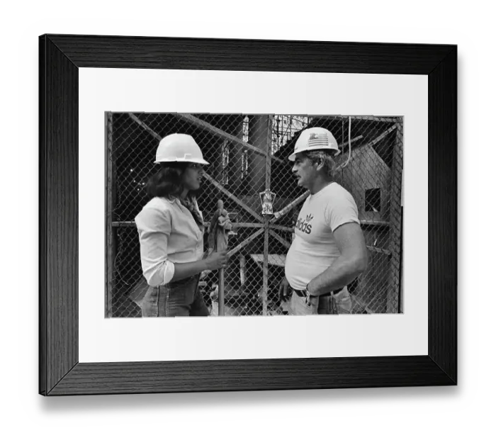 Framed Print : Construction Worker And Foreman Talking