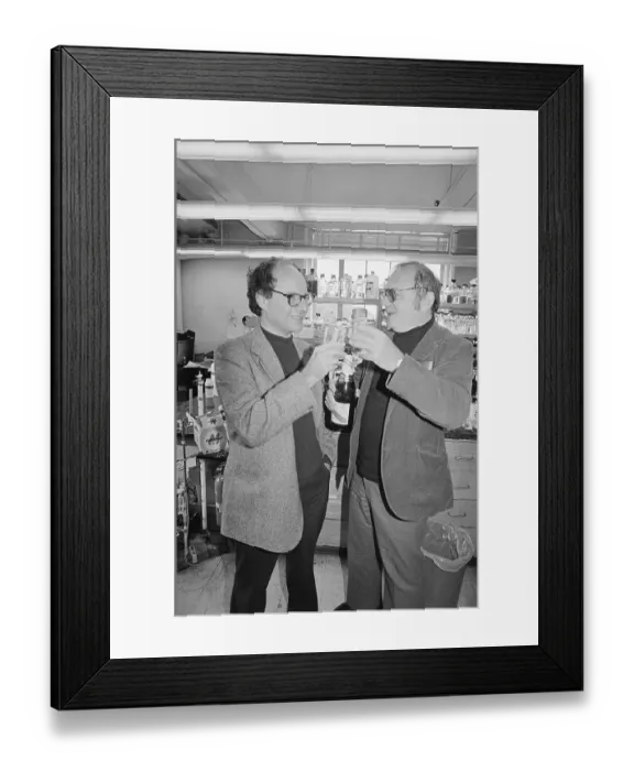 Framed Print : Professors Celebrating Nobel Prize Announcement Framed Print : Professors Celebrating Nobel Prize Announcement