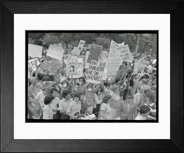 Framed Print : Political Protesters with Signs Framed Print : Political Protesters with Signs