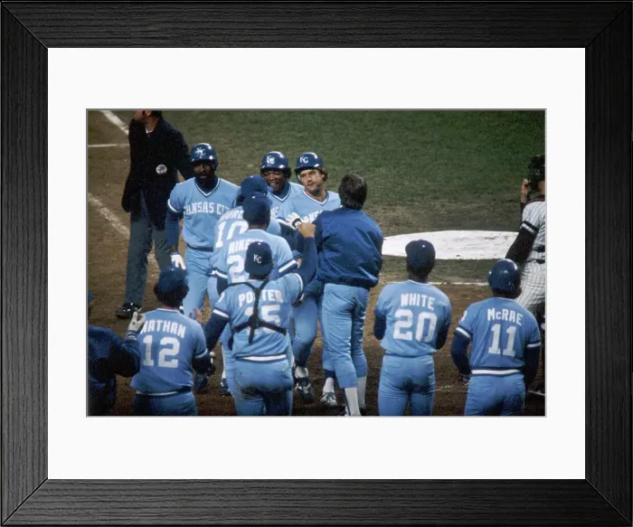 Framed Print : George Brett Greeted By Teammates Framed Print : George Brett Greeted By Teammates