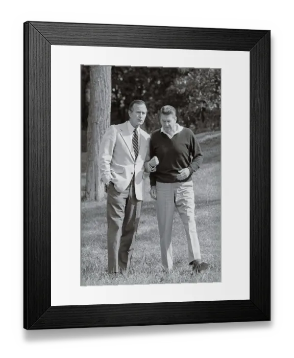 Framed Print : Ronald Reagan and George Bush on the Grounds Framed Print : Ronald Reagan and George Bush on the Grounds