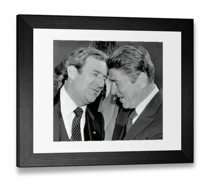 Framed Print : Ronald Reagan Speaking with Jerry Falwell Framed Print : Ronald Reagan Speaking with Jerry Falwell