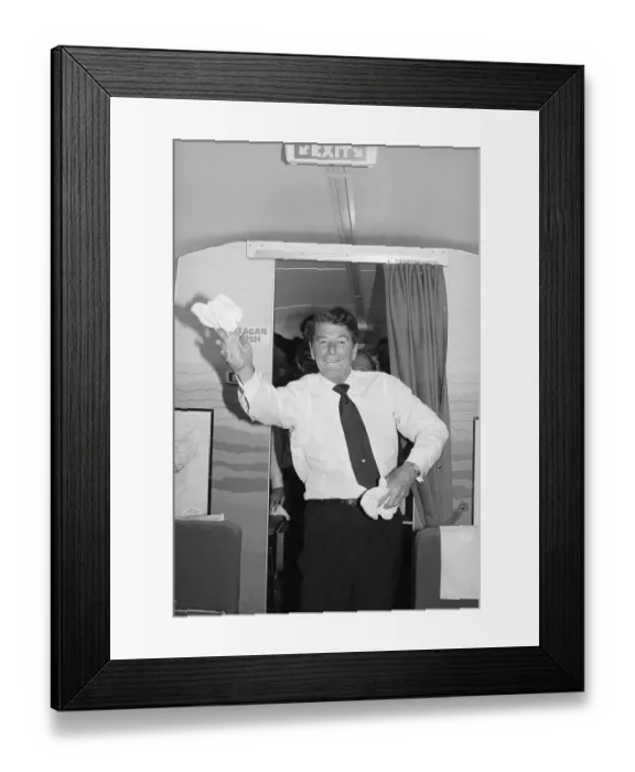 Framed Print : Ronald Reagan Throwing a Towel Framed Print : Ronald Reagan Throwing a Towel