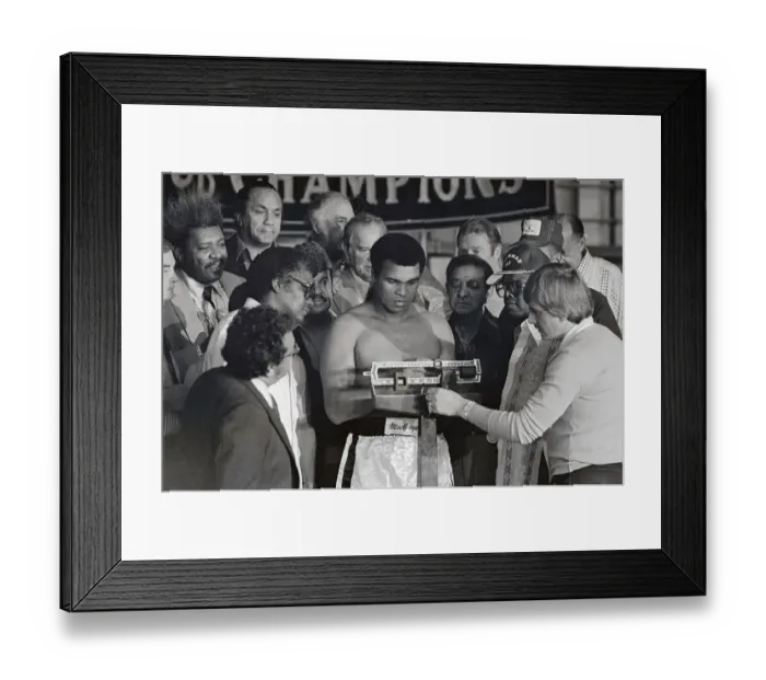 Framed Print : Muhammad Ali Being Weighed on Scale Framed Print : Muhammad Ali Being Weighed on Scale
