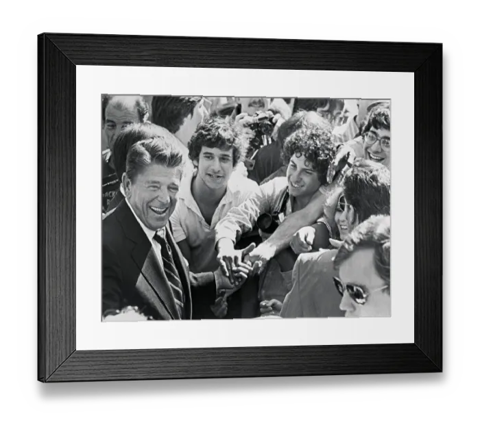 Framed Print : Ronald Reagan Surrounded by Admirers Framed Print : Ronald Reagan Surrounded by Admirers