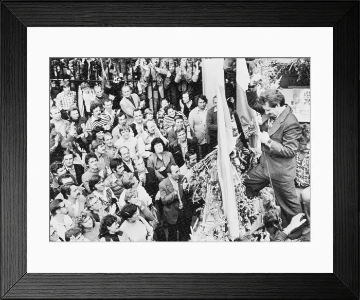 Framed Print : Lech Walesa Addressing Supporters Framed Print : Lech Walesa Addressing Supporters