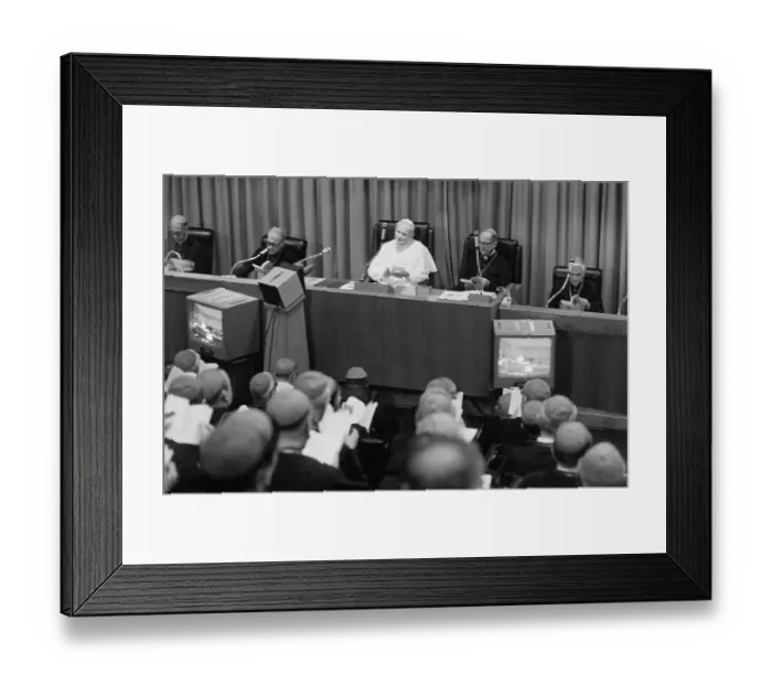 Framed Print : Pope John Paul II Seated At Table Framed Print : Pope John Paul II Seated At Table