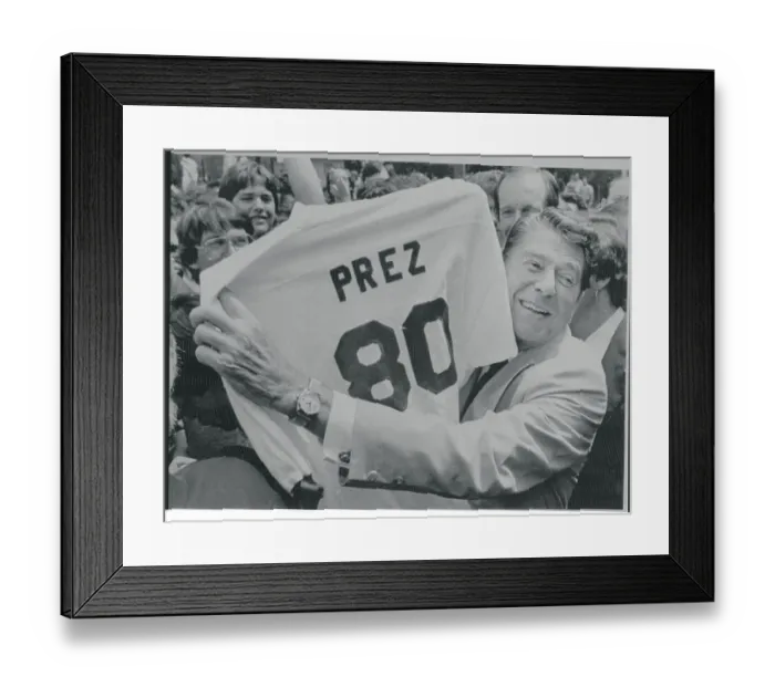 Framed Print : Ronald Reagan Holding T Shirt Framed Print : Ronald Reagan Holding T Shirt