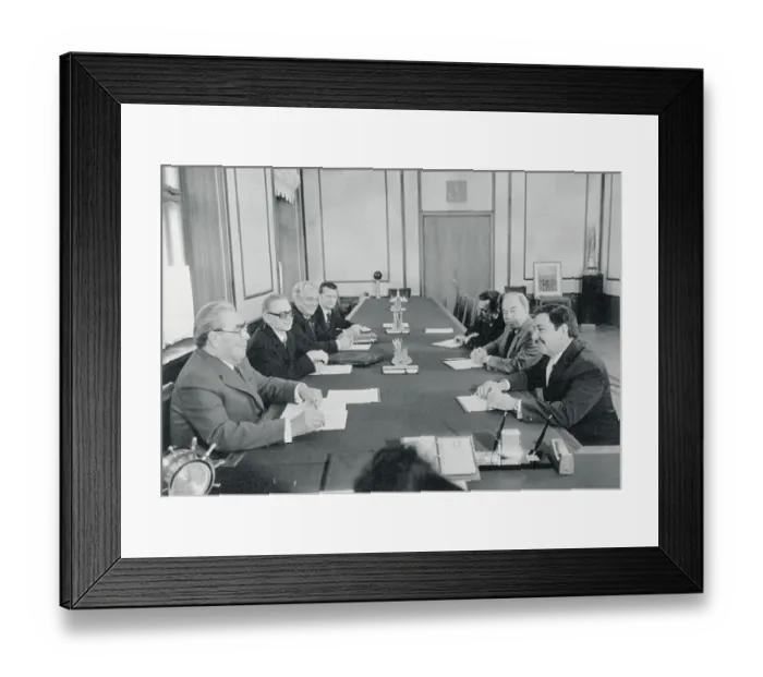 Framed Print : Raul Castro with Leonid Brezhnev and Other Officials Framed Print : Raul Castro with Leonid Brezhnev and Other Officials
