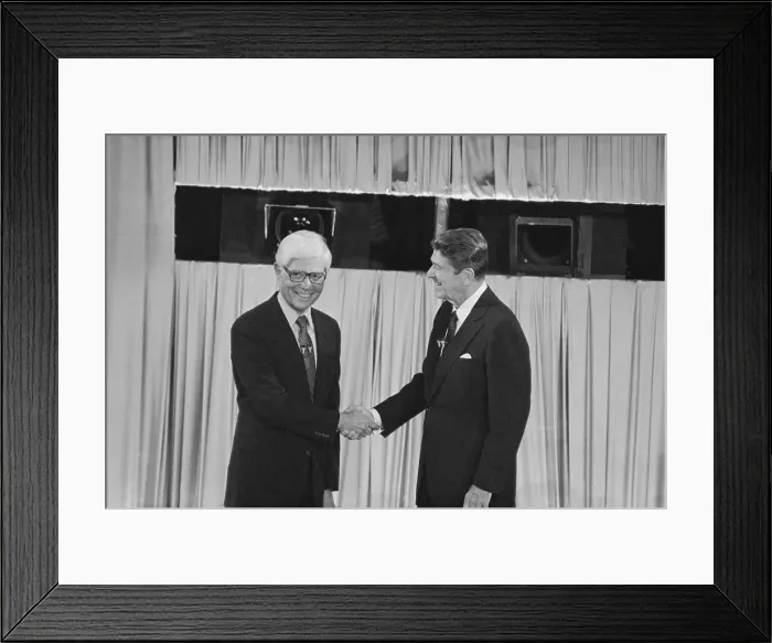 Framed Print : Ronald Reagan Grasping Hand of John Anderson