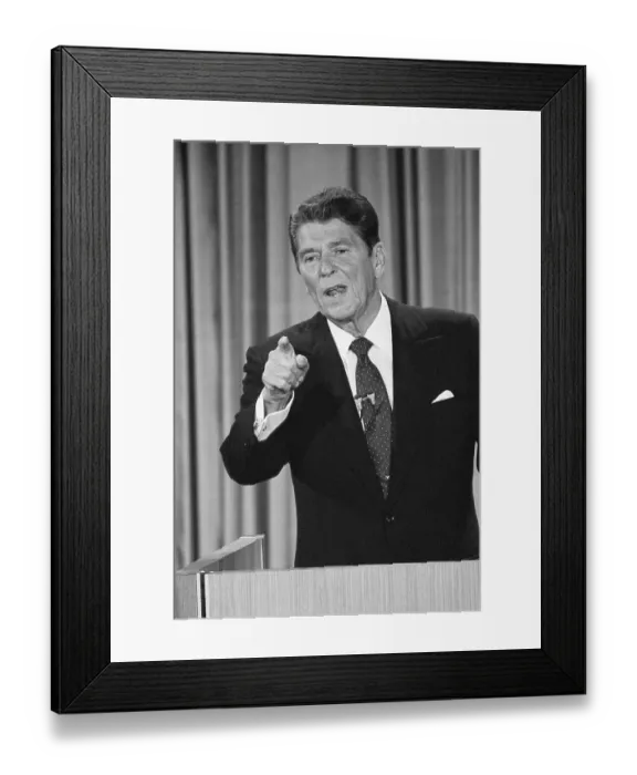 Framed Print : Ronald Reagan Pointing His Finger Framed Print : Ronald Reagan Pointing His Finger