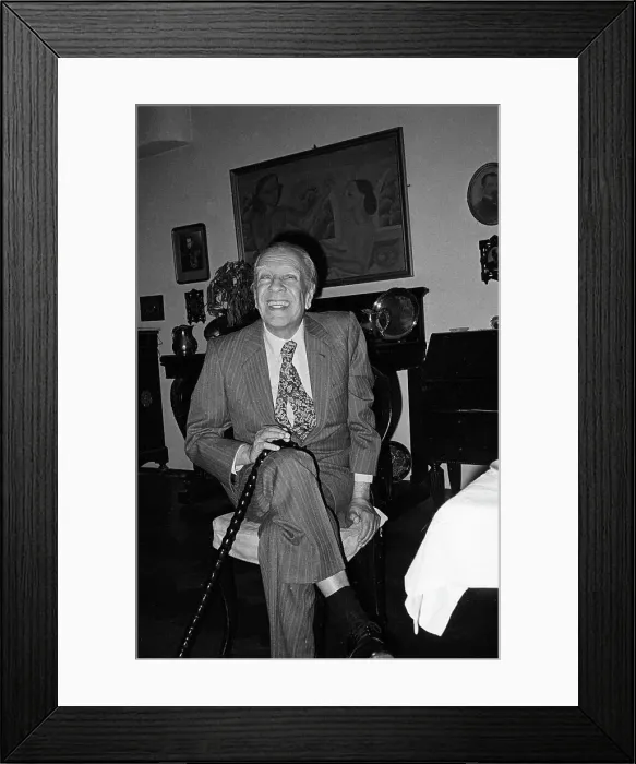 Framed Print : Author Jorge Luis Borges Sitting with His Legs Crossed Framed Print : Author Jorge Luis Borges Sitting with His Legs Crossed