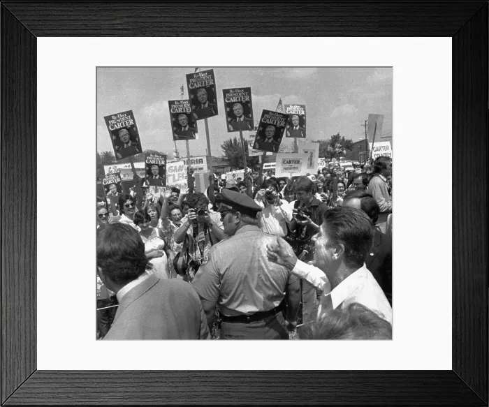 Framed Print : Ronald Reagan Passing Through Crowd Framed Print : Ronald Reagan Passing Through Crowd