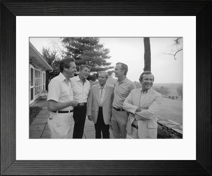 Framed Print : Ronald Reagan Laughing with Others Framed Print : Ronald Reagan Laughing with Others
