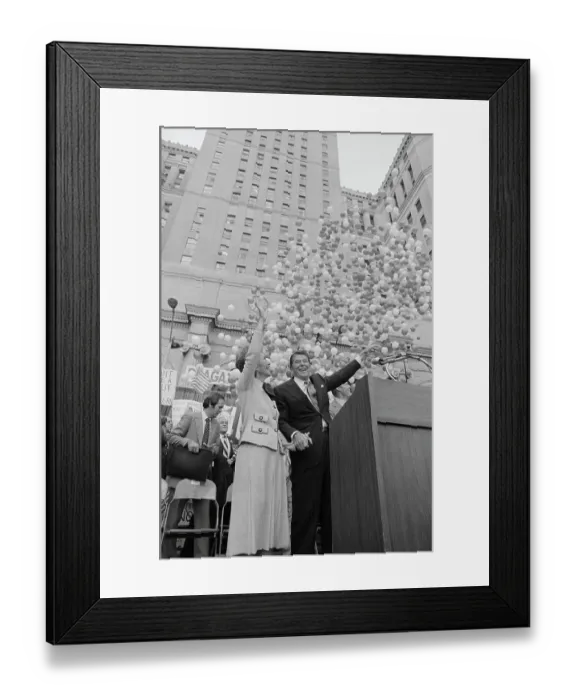 Framed Print : Ronald Reagan and Wife Waving Framed Print : Ronald Reagan and Wife Waving