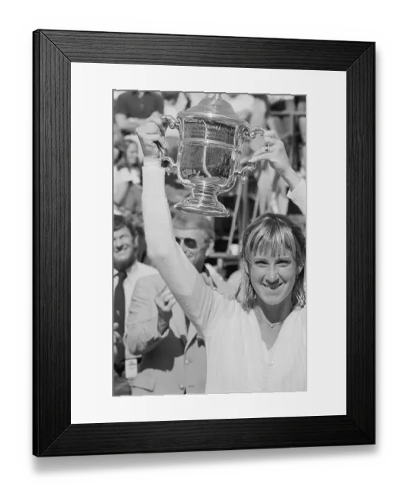 Framed Print : Chris Evert Lloyd Holds Trophy Aloft Framed Print : Chris Evert Lloyd Holds Trophy Aloft