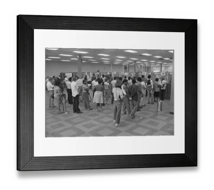 Framed Print : Detroit Unemployment Line Framed Print : Detroit Unemployment Line