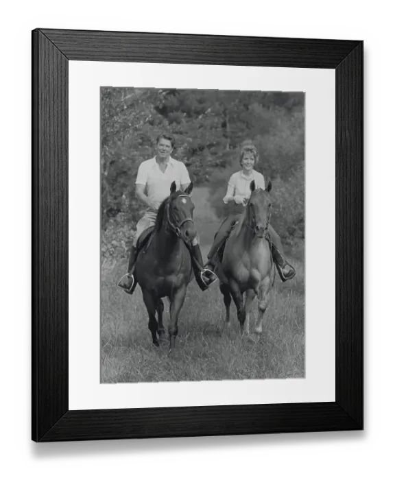 Framed Print : Ronald Reagan and Wife Riding Horses Framed Print : Ronald Reagan and Wife Riding Horses