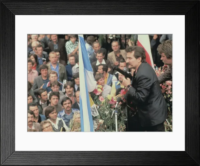 Framed Print : Lech Walesa Addressing Supporters Framed Print : Lech Walesa Addressing Supporters