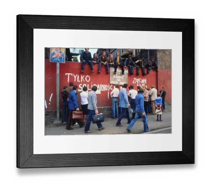 Framed Print : Striking Workers Taunting Pedestrians Framed Print : Striking Workers Taunting Pedestrians