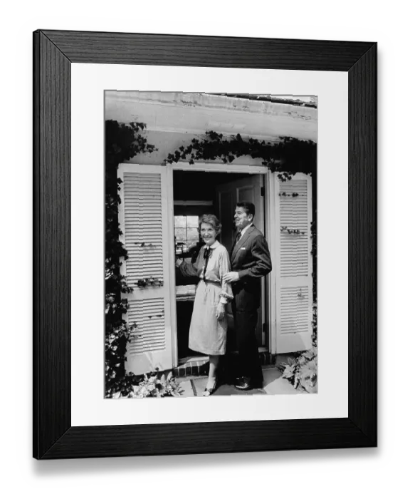 Framed Print : Ronald Reagan with Wife in Doorway Framed Print : Ronald Reagan with Wife in Doorway
