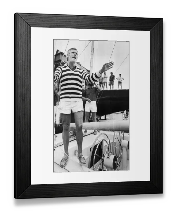 Framed Print : Ted Turner on Yacht Framed Print : Ted Turner on Yacht