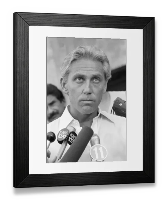 Framed Print : Dr. Jeffrey MacDonald at Press Conference Framed Print : Dr. Jeffrey MacDonald at Press Conference