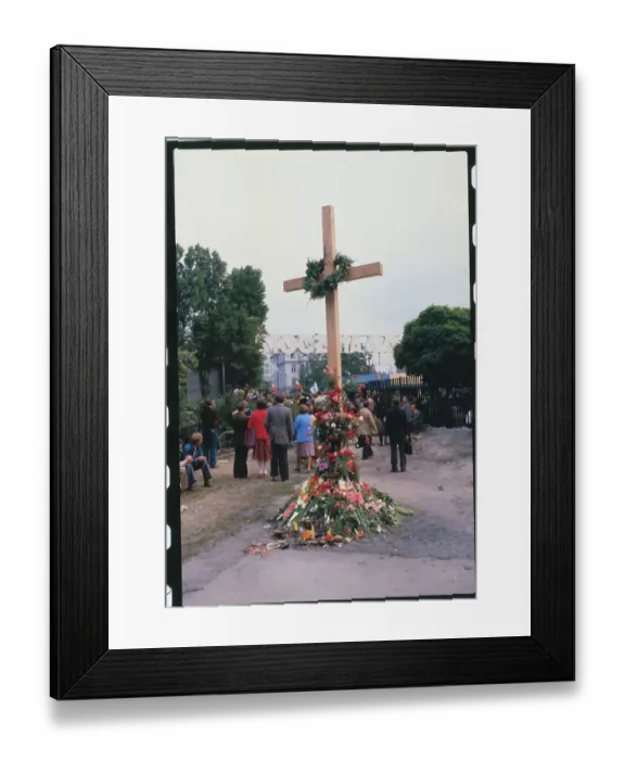 Framed Print : Memorial Cross Erected by Striking Workers Framed Print : Memorial Cross Erected by Striking Workers